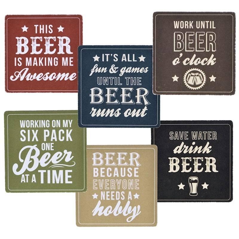 Download Beer Coasters with Funny Sayings Set of 14