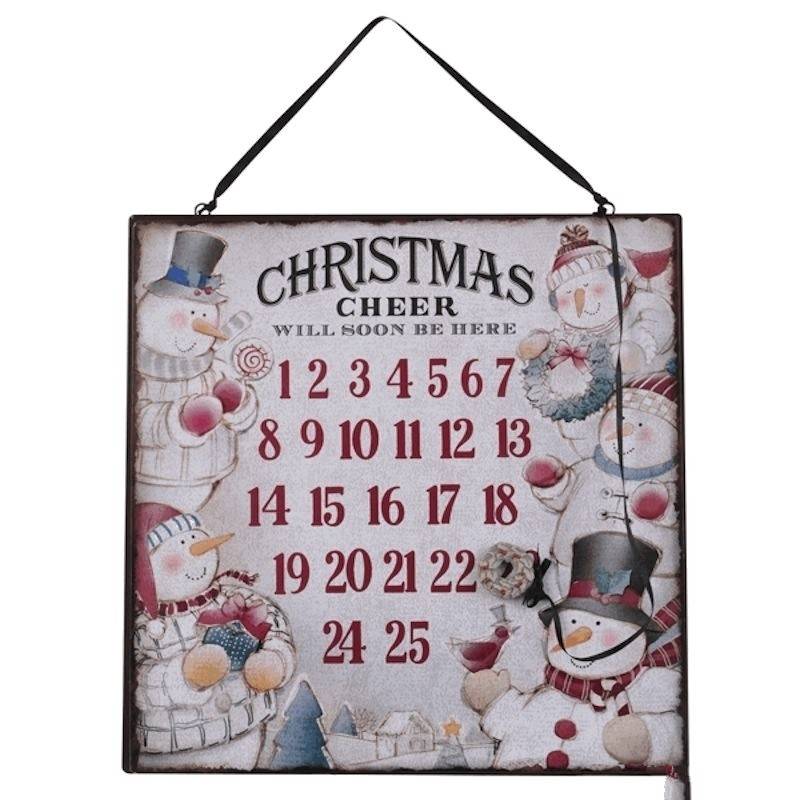Snowman Christmas Cheer Count Down Sign