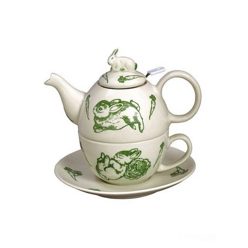 Green Bunny Tea for One Set from Andrea by Sadek