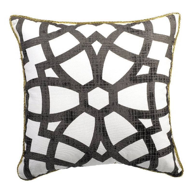 Gilded Silver with Filigree Designs Decorative Throw Pillow