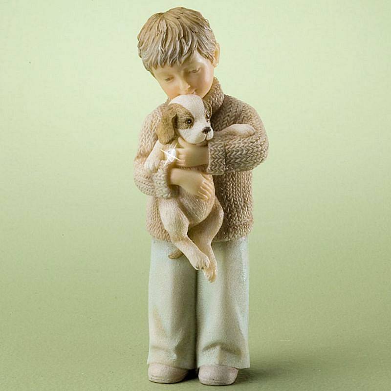 Holding Puppy Boy Figurine by Foundations - Click Image to Close