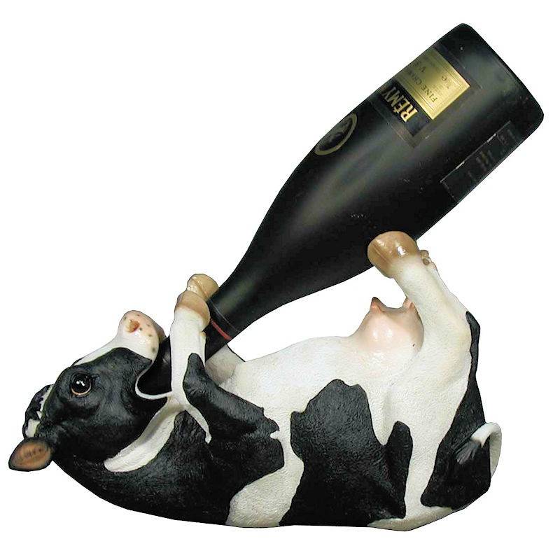 Bovine Brew Cow Figurine Wine Holder