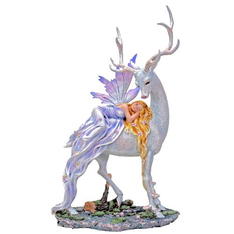 Ancient Forest Dreams Fairy Figurine with Deer