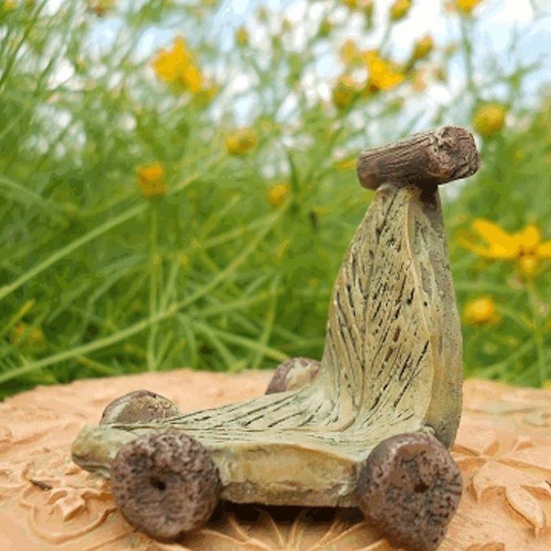 Leaf Scooter Figurine Fairy Garden Toy
