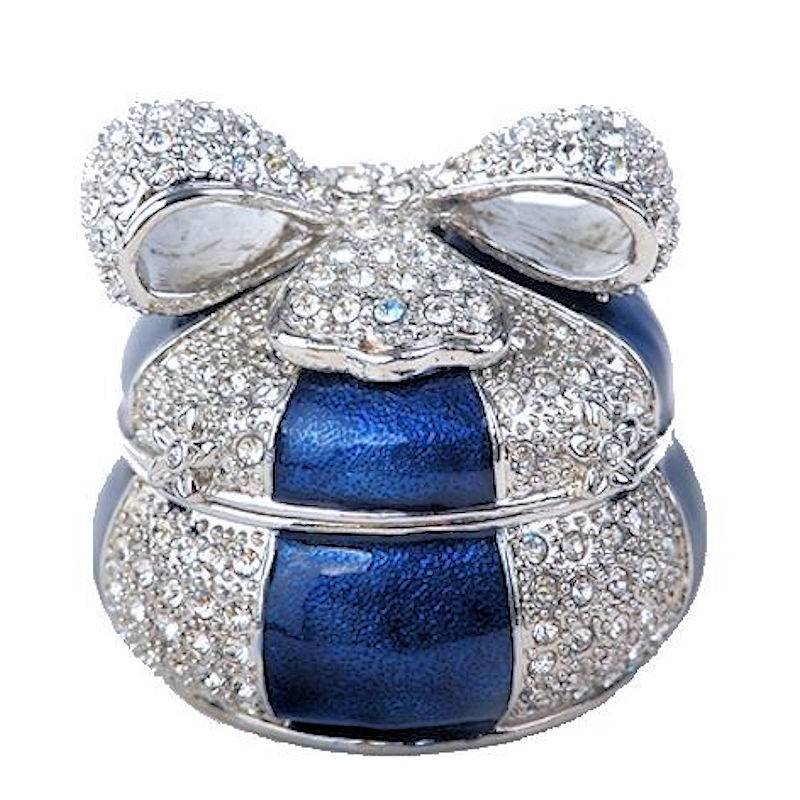 Elegant Bow Gift Box Figurine Trinket Box by Keren Kopal