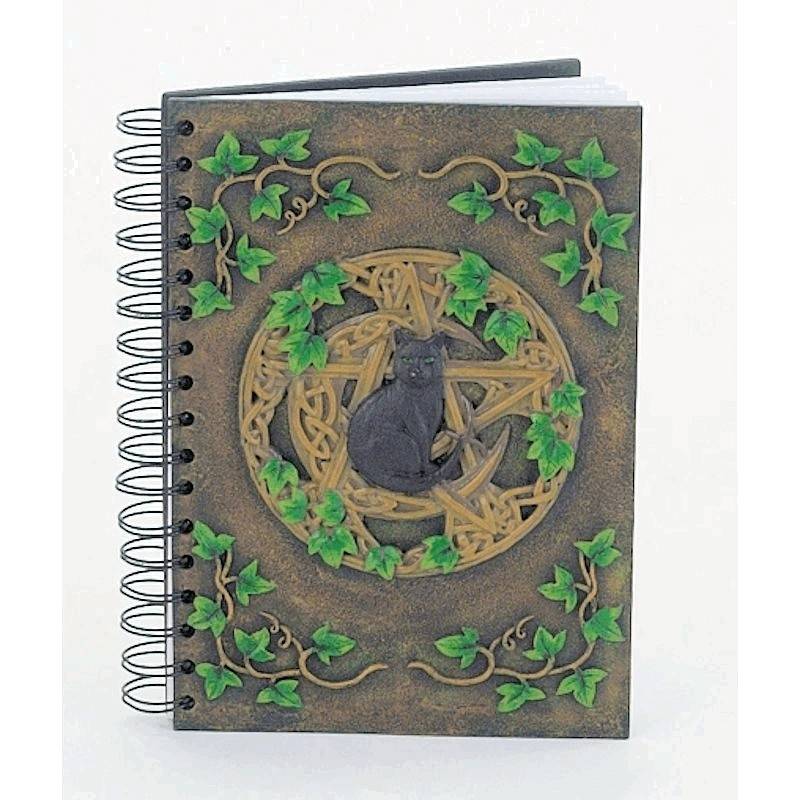 Magic Black Cat Spell Book Ceramic Cover Journal