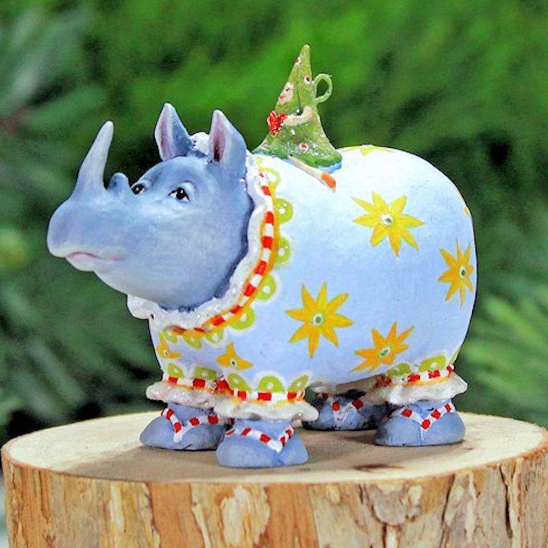 Roberta Rhino Mini Ornament by Patience Brewster