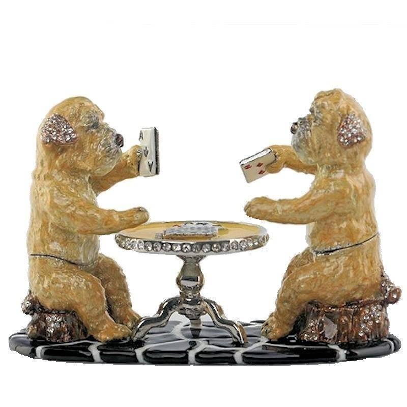 dogs playing poker figurine