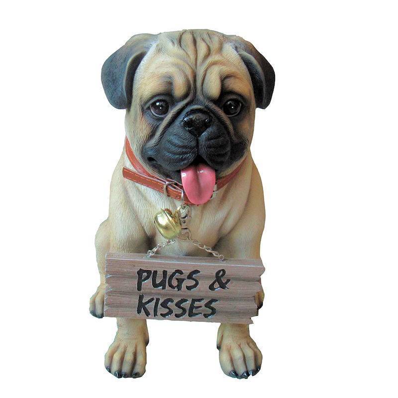 Pug Love with Sign Dog Figurine