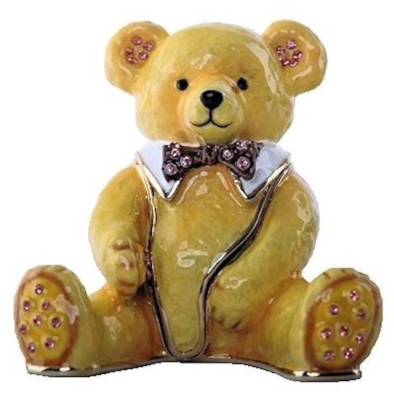 Teddy Bear Figurine Trinket Box by Keren Kopal