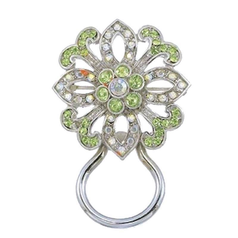Crystal Snowflake Eye Glass Holder Brooch or Lapel Pin