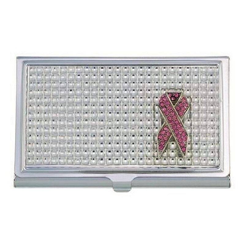 Pink Ribbon Credit Card Wallet by Spring Street Design