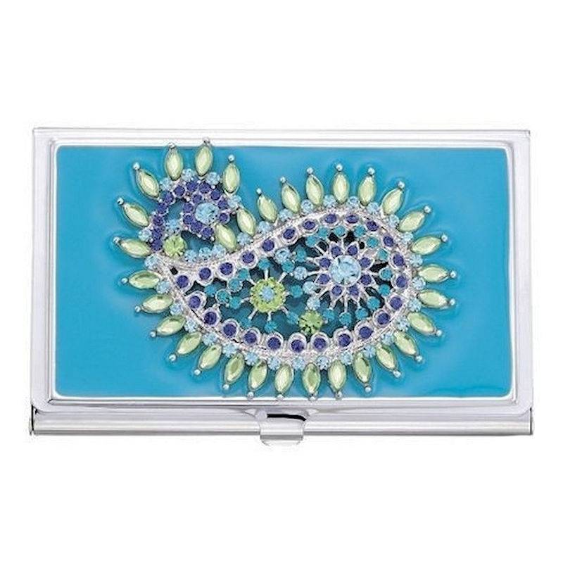 Teal Tear Drop Credit Card Wallet by Spring Street Design