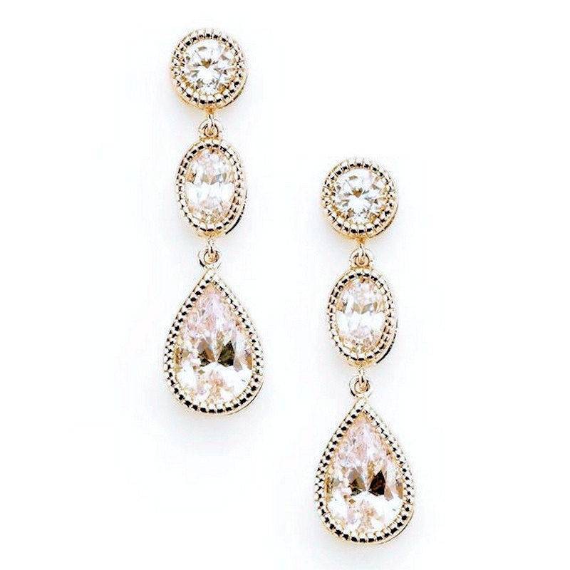 Bridal Earrings Elegant Drops by Spring Street Designs
