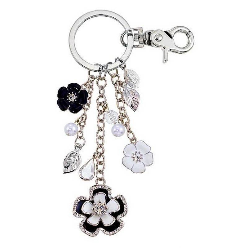 White Flower with a Bee Bag Charm / Keychain – shopkiasha