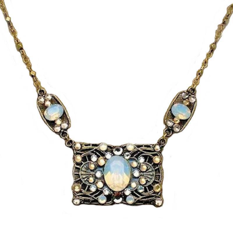 Necklace Opals and Crystal Magic Pendant by Anne Koplik - $68.00