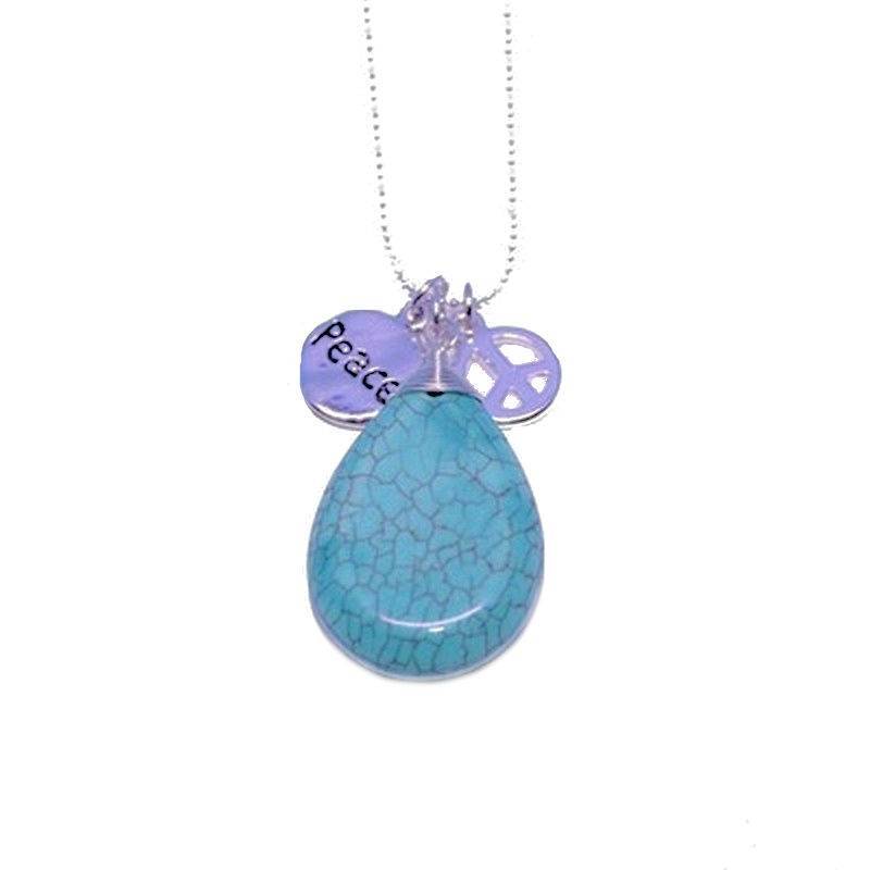 Necklace Turquoise Gemstone Pendant - $15.00